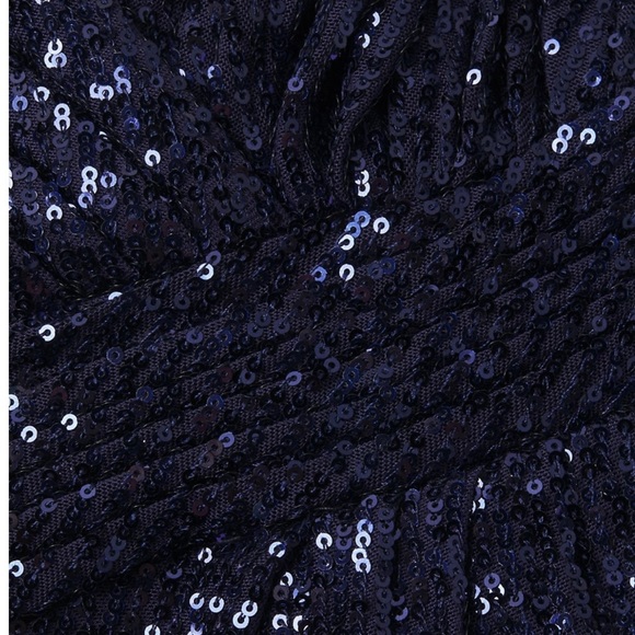 Mac Duggal sequined evening gown midnight size 16 - Picture 7 of 8